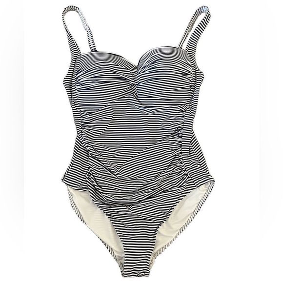 Niptuck Swim Navy Ahoy Twist Front Design Tummy Control One Piece Swimsuit - Picture 1 of 5